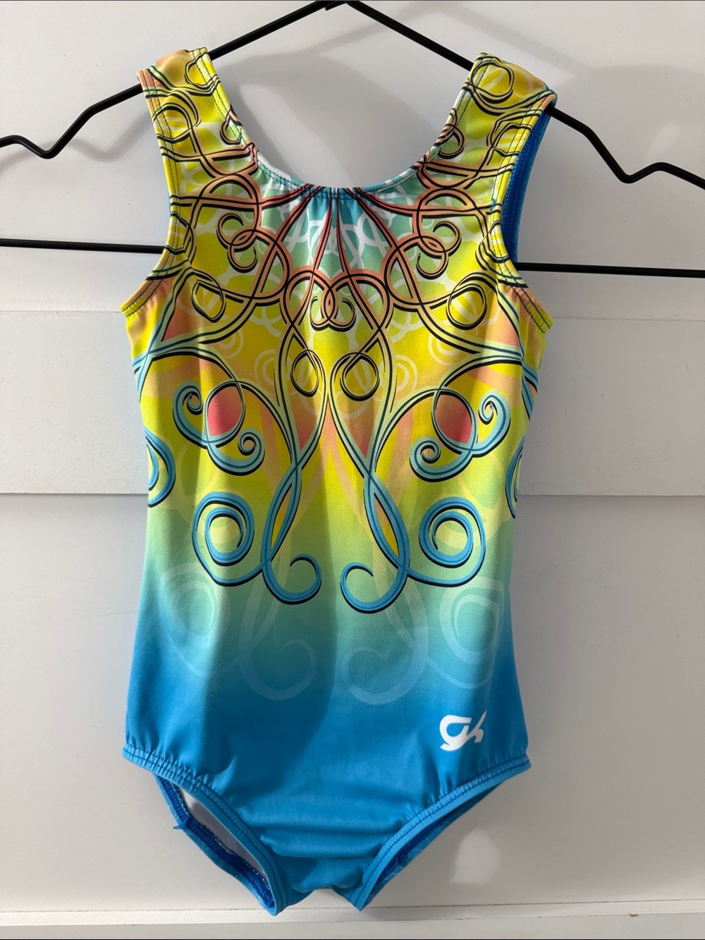 GK | EUC Kids TNT Blue Royalty Yellow to Blue Leotard sz CXS
